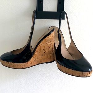 Yves Saint Laurent “Lili”  Patent Leather Wedge Size 7